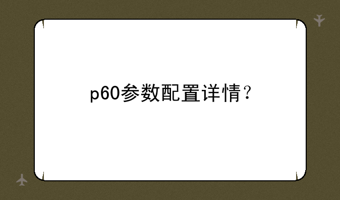 p60参数配置详情？