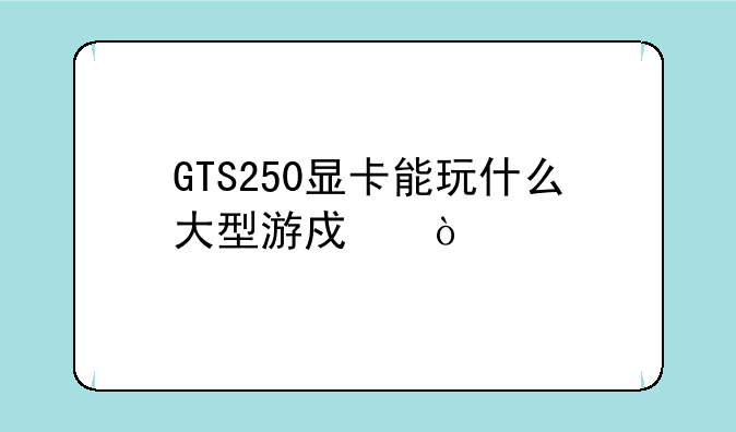 GTS250显卡能玩什么大型游戏？