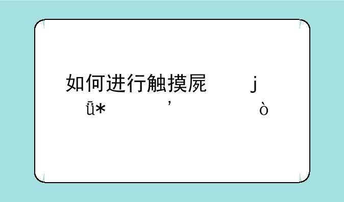 如何进行触摸屏的驱动安装？