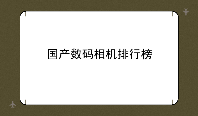 国产数码相机排行榜