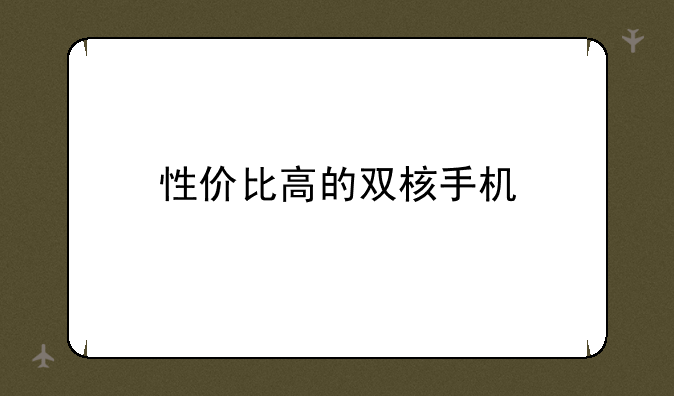 性价比高的双核手机