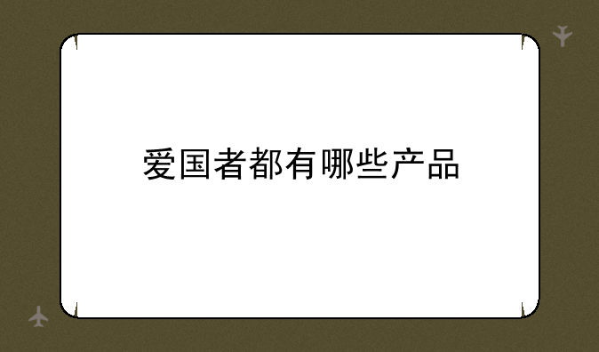 爱国者都有哪些产品