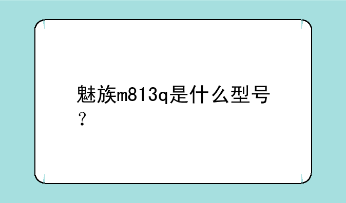 魅族m813q是什么型号？