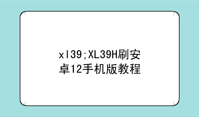 xl39;XL39H刷安卓12手机版教程