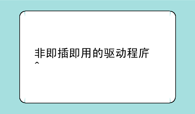 非即插即用的驱动程序问题
