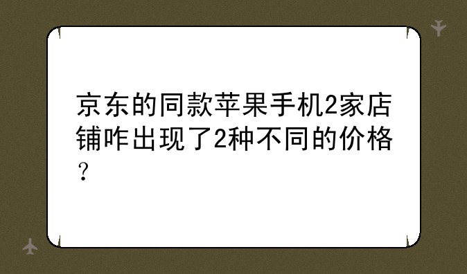 京东的同款苹果手机2家店铺咋出现了2种不同的价格？