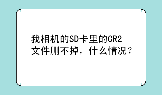 我相机的SD卡里的CR2文件删不掉，什么情况？