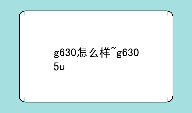 g630怎么样~g6305u
