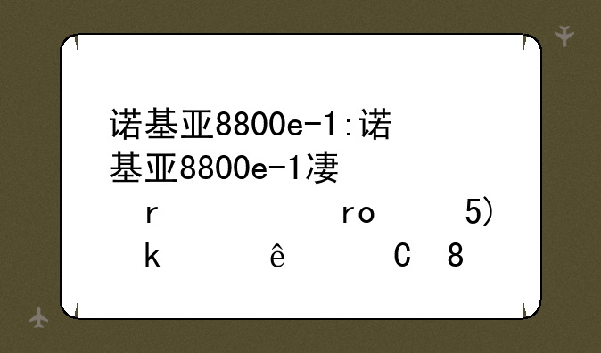 诺基亚8800e-1:诺基亚8800e-1双卡双待是哪个版本