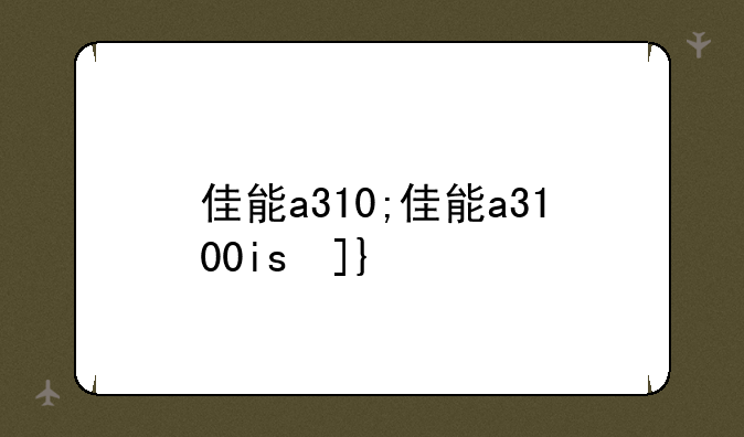 佳能a310;佳能a3100is参数