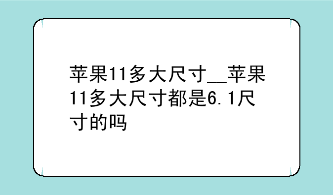 苹果11多大尺寸__苹果11多大尺寸都是6.1尺寸的吗