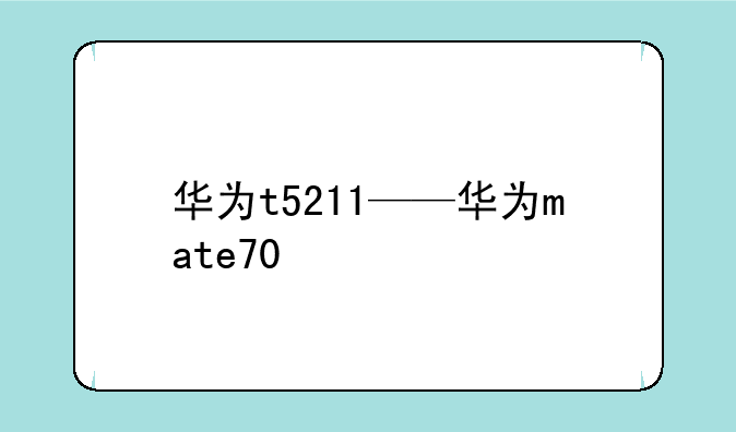 华为t5211——华为mate70